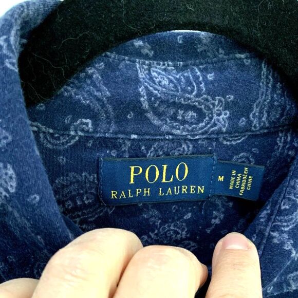 Men's Paisley Navy/Grey Polo By Polo Ralph Lauren Size M - Picture 2 of 7